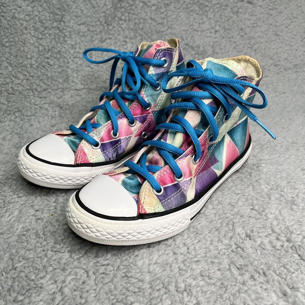 Converse All‎  Star Sneakers Chuck Taylor Hi Top Junior 1 Pastel Triangles Pink